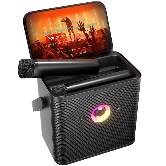 Máquina de karaoke Ikarao Shell S3 para adultos y niños con 2 micrófonos y WiFi