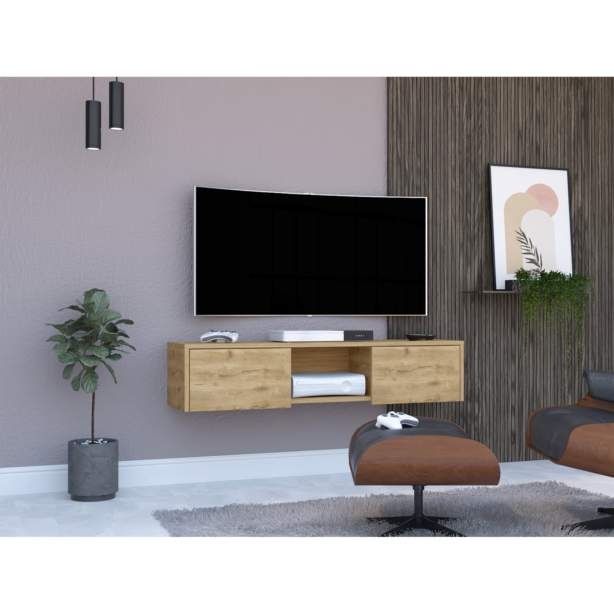 Tuhome - Panel Tv 49" Glen 2 Puertas Macadamia