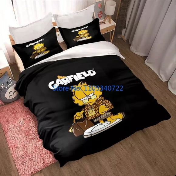 x679 Bed SheetsCat Orange Cat G-Garfield Cute Anime BeddingDuvet Cover Set Comforter Cover for Boy Girl Bedding Sets Bedroom Decor 3-Piece Bedding Set (1 Duvet Cover + 2 Pillow Shams) nj679