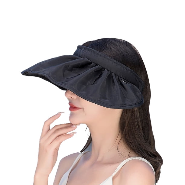 Sombreros plegables con visera para mujer, de ala ancha, para verano, plegables