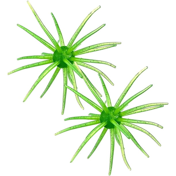 Cebo dado peludo 4 uds pesca lubina flotante TPR vinilo estrella reflectante
