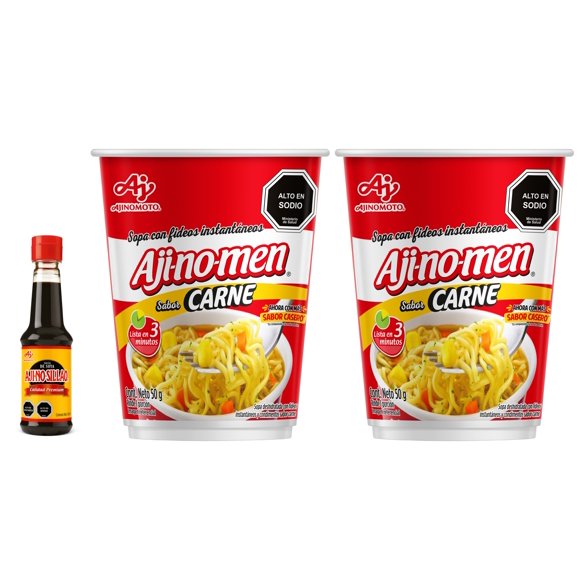 Pack Lunch Ajinomen Carne x2 + Salsa de Soya Ajinosillao 150 ml