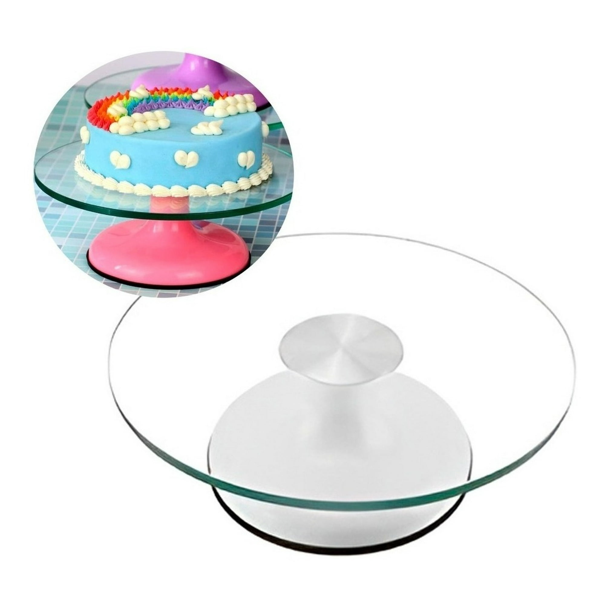 Genérico - Base Giratoria Tortas Plato Giratorio Base Vidrio 30cm