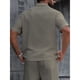 thumbnail image 3 of Polera Hombre Manga Corta Textura Suave Cierre Tendencia 0273, 3 of 3