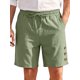 thumbnail image 1 of INSPIRE CHIC Pantalones Cortos de Lino Transpirables para Hombre con Cordón, Botones Decorativos, Largo hasta la Rodilla, Talla M, Verde, 1 of 5
