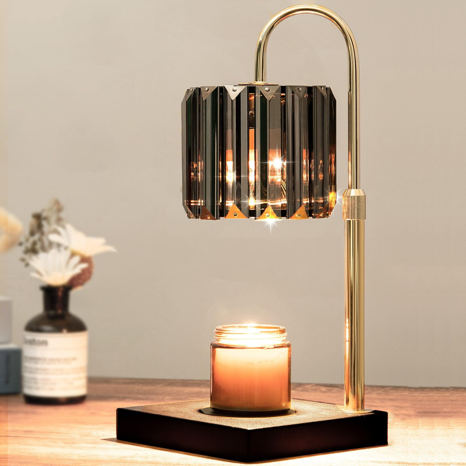 Lámpara Calentadora De Velas Yuichoy Con Temporizador, Regulable, Negra