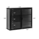 thumbnail image 3 of 27.56"Glass Doors Modern Two-door Wall Cabinet with Featuring Three-tier Storage for Entryway Living Room Bathroom Dining Room,Black, 3 of 3