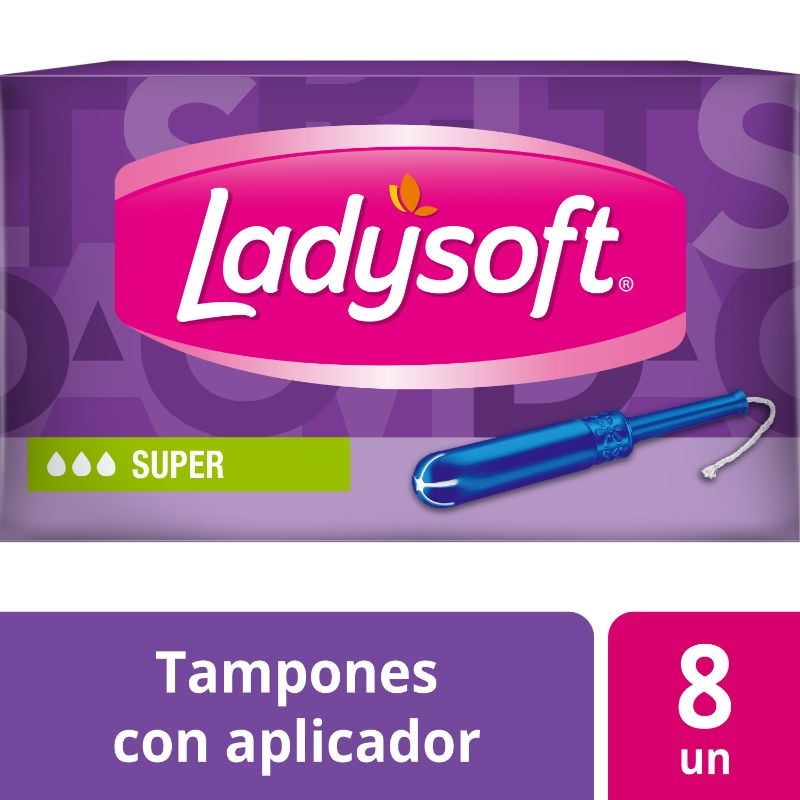Tampones Súper Flujo Moderado 8 Un Ladysoft