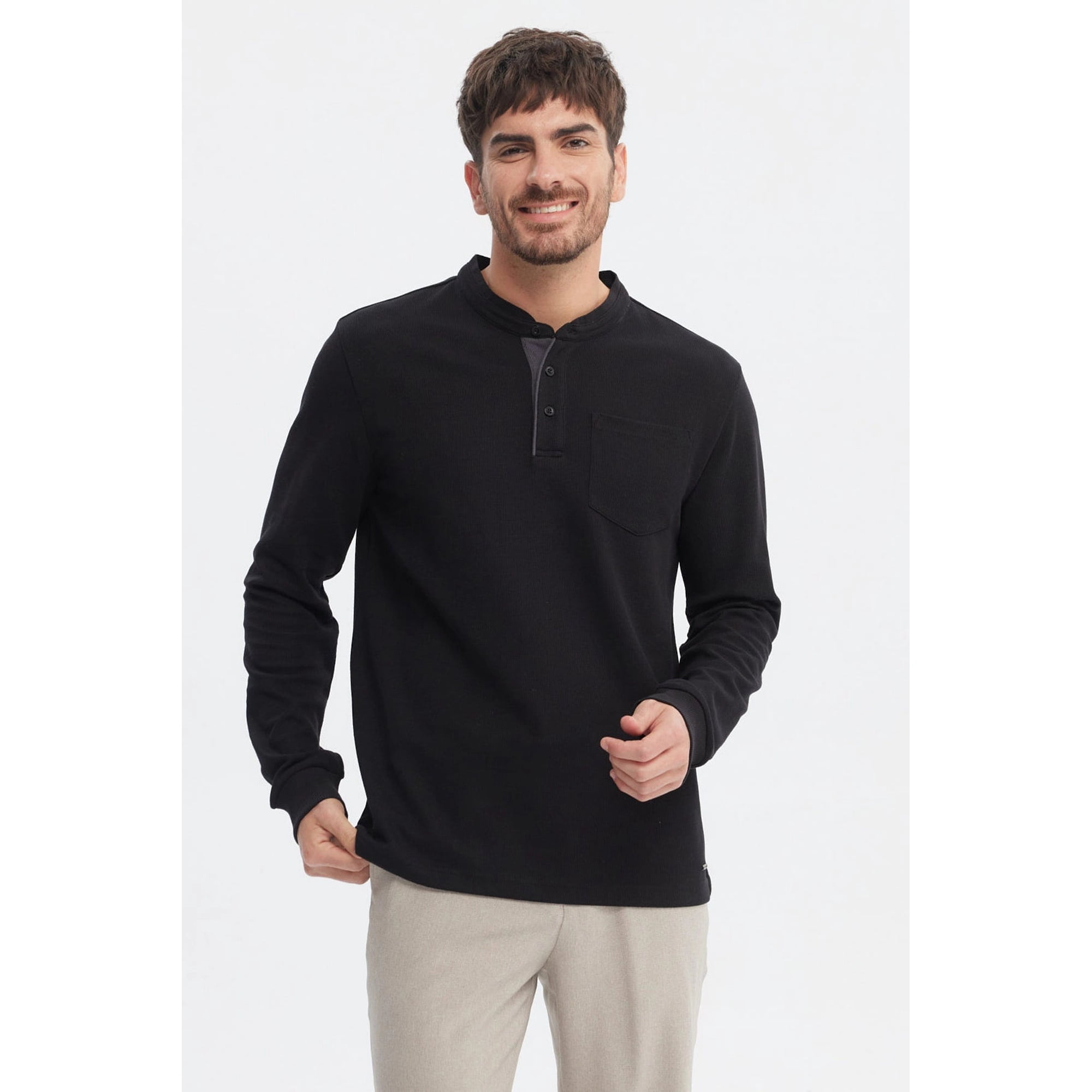Fashionspark - Polera Hombre Slim Negro - V