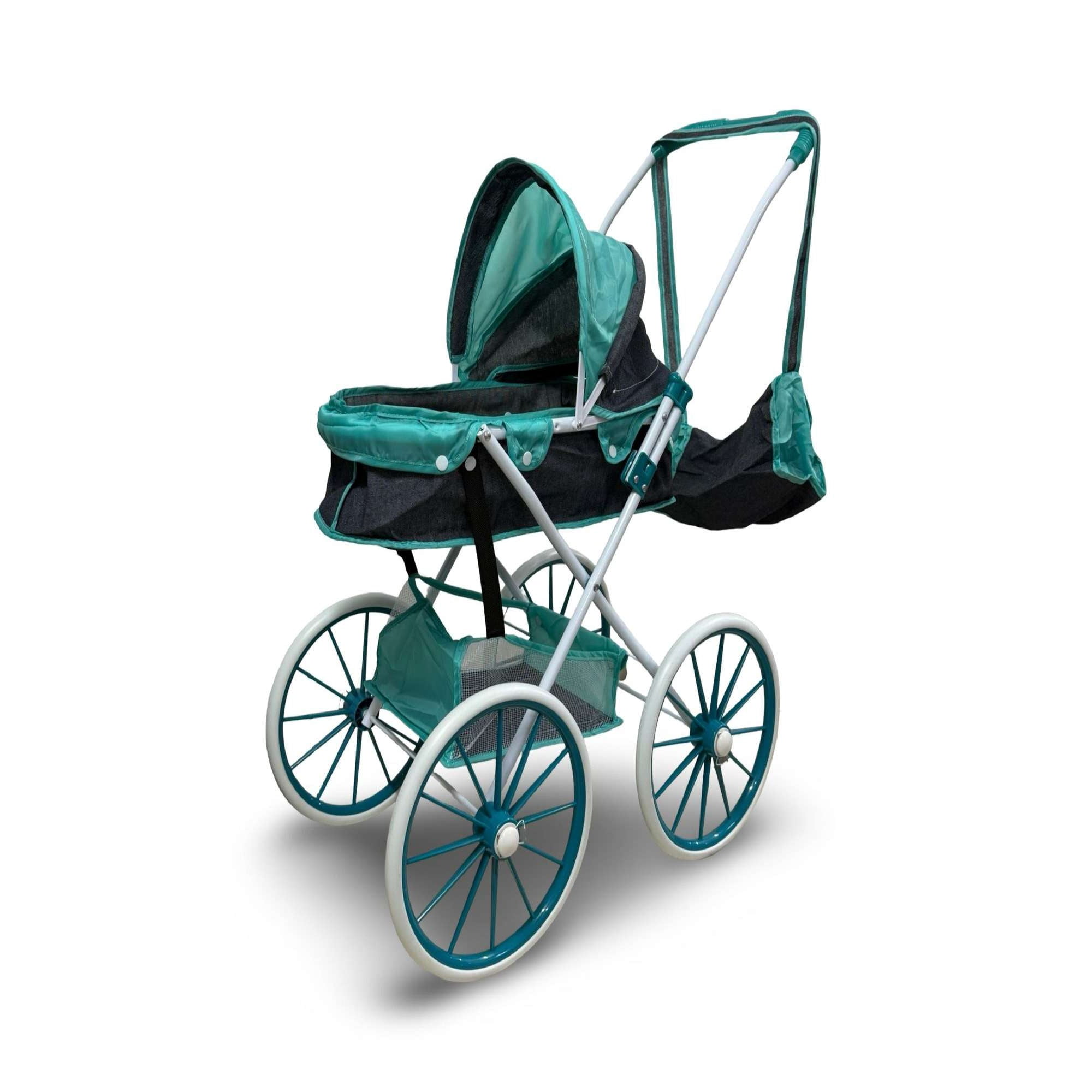 Genérico - Coche De Muñeca Carreola Ruedas Grandes Turquesa