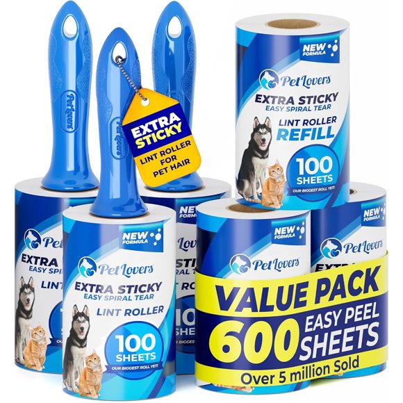 Rodillo Quitapelusas PetLovers Extra Sticky 600 Hojas