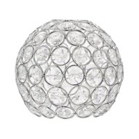 Magideal - Pantalla De Lámpara De Cristal, Cubierta De Pantalla De Lámpara Colgante De Diamantes De Imitación, Jaula De Lámpara De Protección De Bombilla Colgant , Plata Argén