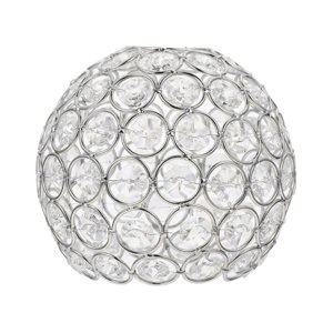 Magideal - Pantalla De Lámpara De Cristal, Cubierta De Pantalla De Lámpara Colgante De Diamantes De Imitación, Jaula De Lámpara De Protección De Bombilla Colgant , Plata Argén