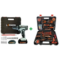 Lernen - Pack Taladro Inalámbrico 21V 2Baterías + Set Herramientas