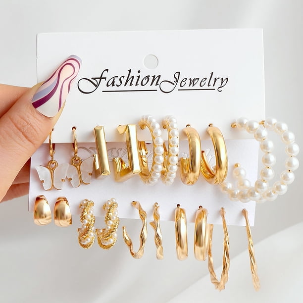 10 Pairs of Stunning Butterfly Geometric Earrings - Perfect for Your Necklace!