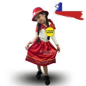Genérico - Vestido Nortino Niña Rojo Talla S