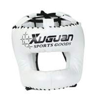 Ioensy - Casco De Boxeo Protección De Cabeza Acolchada Ajustable Para Sanda Karate Grappling L White