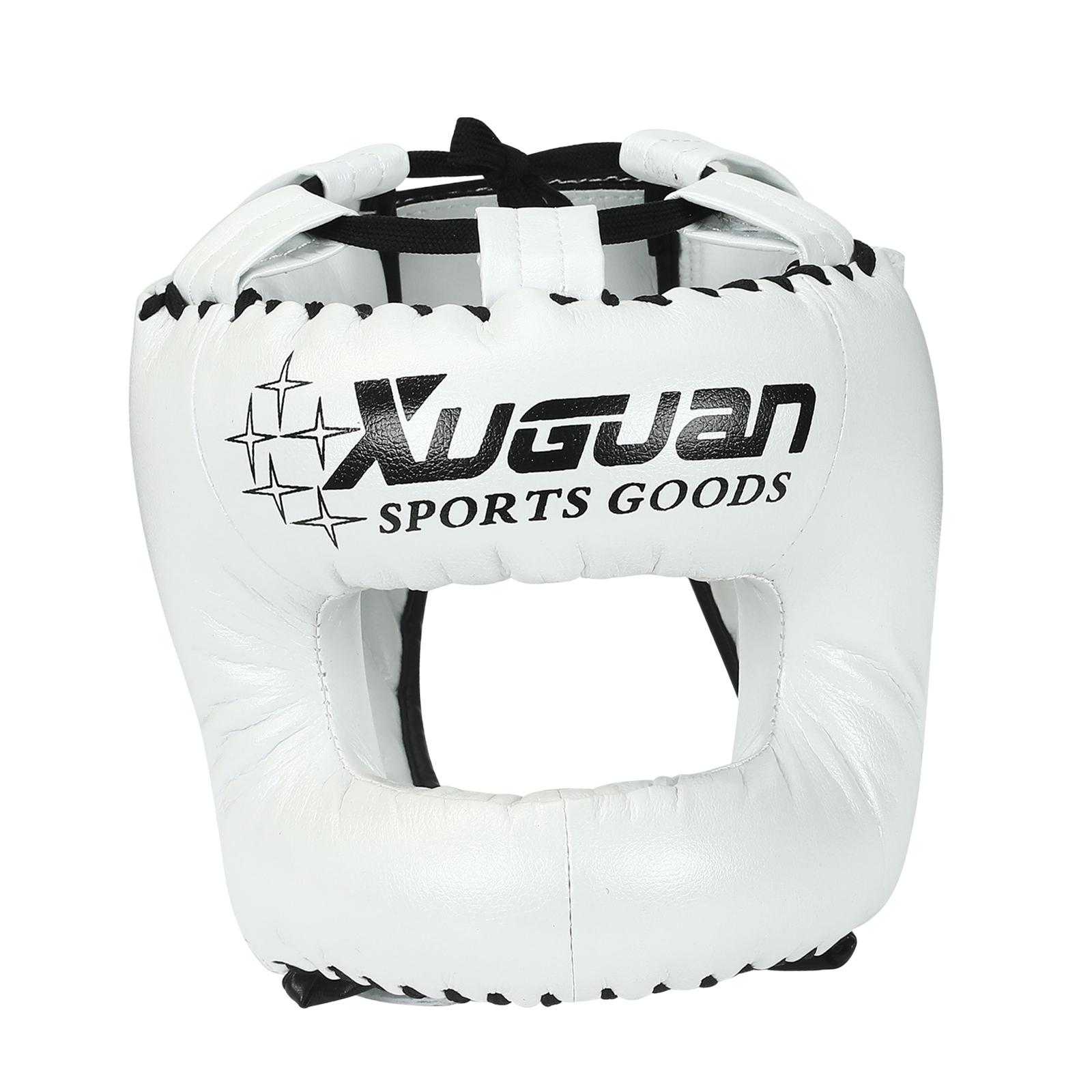 Ioensy - Casco De Boxeo Protección De Cabeza Acolchada Ajustable Para Sanda Karate Grappling L White