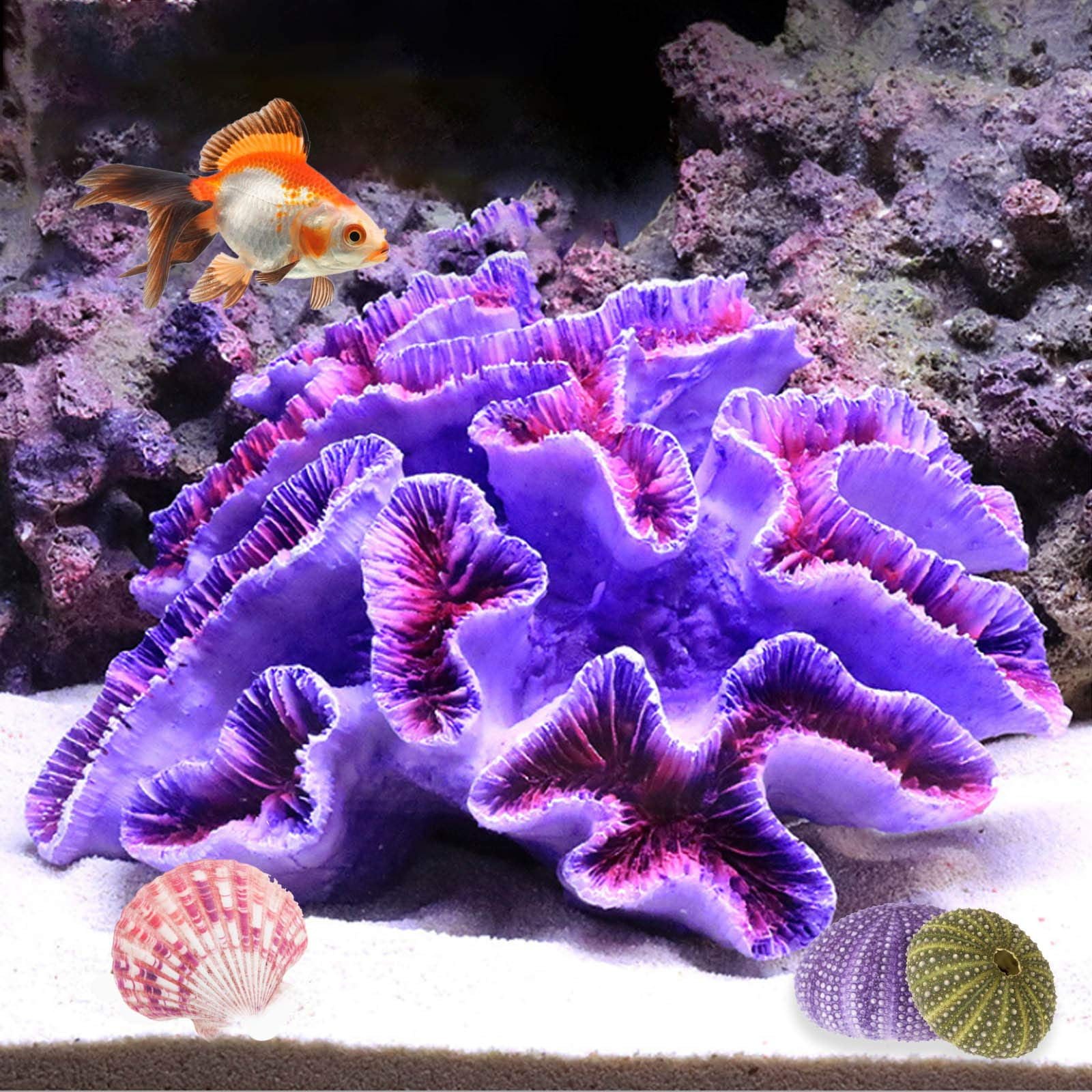 Adorno para Acuario Besimple 16x14x7 cm Coral Violeta