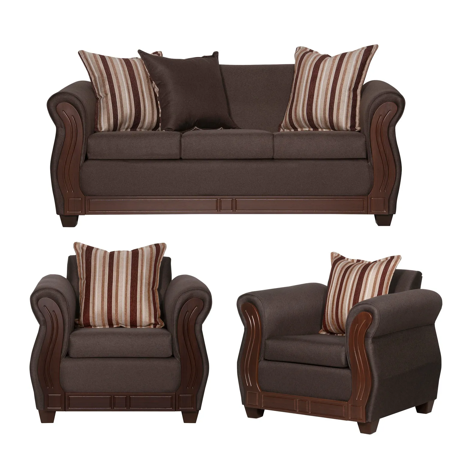 Ruzam Mobel - Juego De Living 3-1-1 Atenas Café Lino