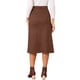 thumbnail image 3 of INSPIRE CHIC Falda de Mujer de Gamuza Sintética con Cintura Alta Elástica para Otoño Invierno, Falda Midi en Línea A con Bolsillos XL Café, 3 of 6