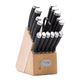 thumbnail image 1 of Set 17 piezas cuchillos con block de madera Negro, 1 of 3