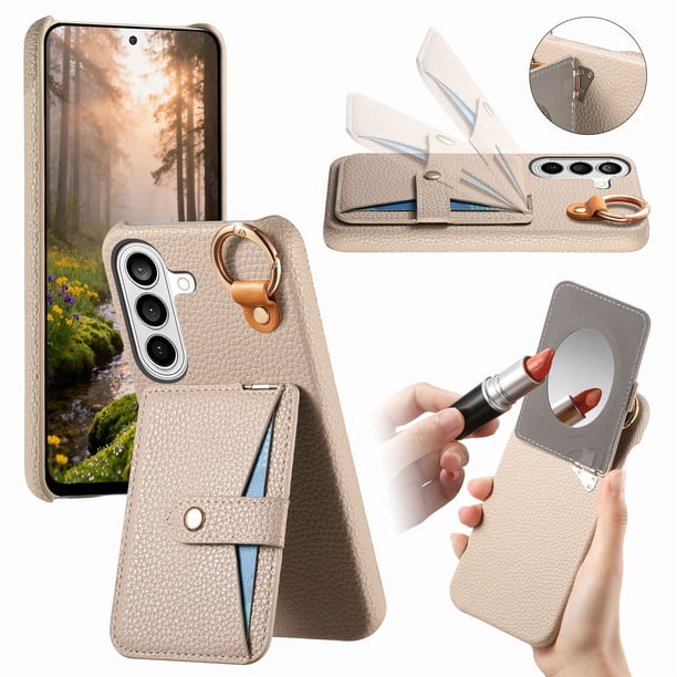 Funda FOXDOCK para Samsung Galaxy S26 Pro Soporte múltiple, diseño con anillo, función billetera y protección avanzada-caqui
