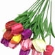 thumbnail image 2 of Xiao Hua Tallo y hoja de tulipán verde artificial - 20 piezas de 35 cm de ramificación integrada, alambre duradero, reutilizable y flexible preinstalado, suministros para arreglos florales de boda, 2 of 3