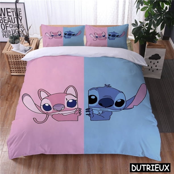 Lilo And Stitch Kawaii Bedding Set Queen King Size Cartoon Duvet Cover Set 2/3Pcs Quilt Cover And Pillowcase Home Textile