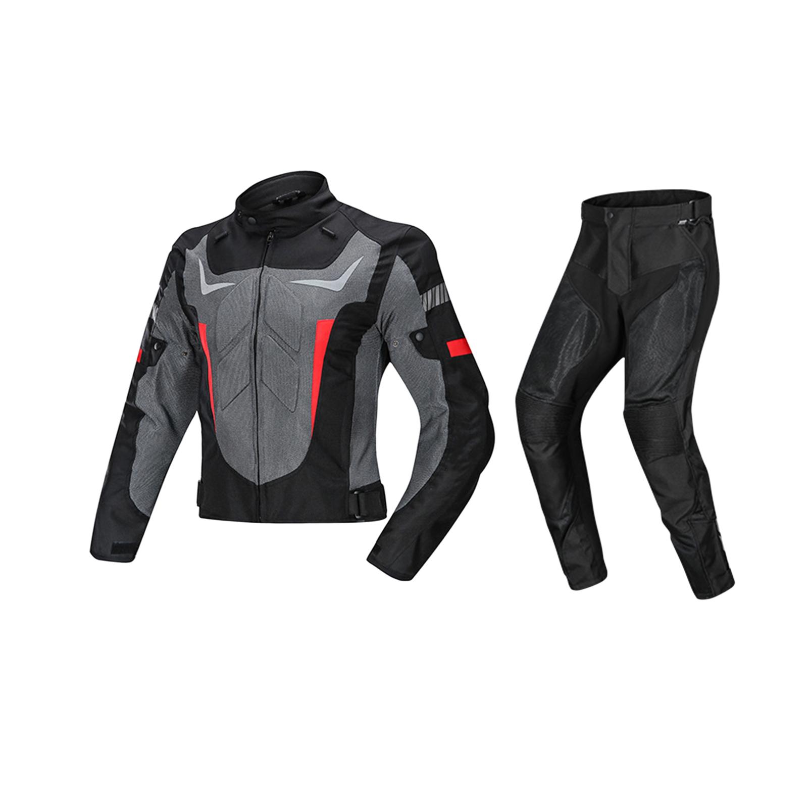 Magideal - Chaqueta Impermeable Para Motocicleta, Pantalones, Chaqueta De Montar, Traje Protector Con Almohadilla De Para Hombres Y Mujeres, Ropa Usable Negro Xxl