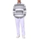 thumbnail image 2 of Camisas de rayas para hombre de manga larga con botones casuales de algodón XL gris, 2 of 6