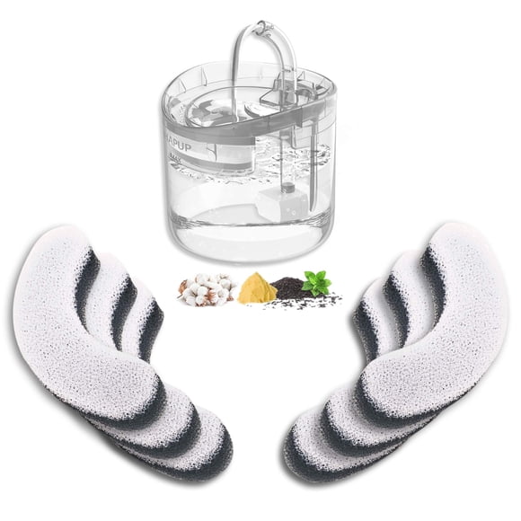 Filtro de Repuesto para Fuente de Agua HAPUP para Gatos – Pack de 6, Triple Filtración