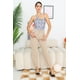 thumbnail image 4 of Body de Malla con Estampado de Ondas en Color Crema y Azul, Cuello Asimétrico y Tirantes Anudados, 4 of 5