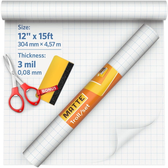Rollo de laminado LA LLAMA, autoadhesivo mate, 30 cm x 4,5 m, 3 mil