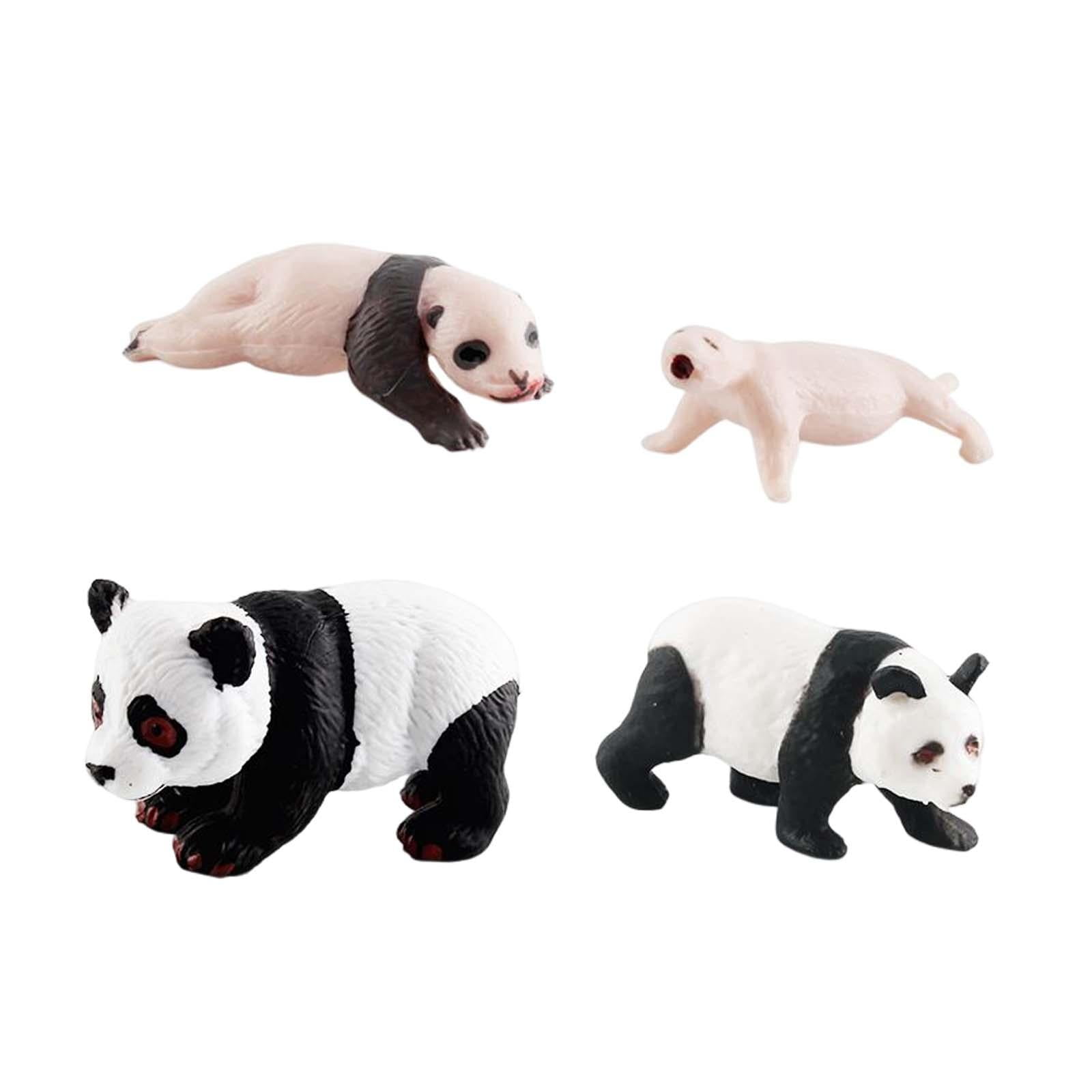 Magideal - Figuras De Animales De Ciclo Montessori, Juguete De 4 De Animales Panda, Juego , Figuritas De Animales Realistas, Modelos De Ciclo De Estilo C