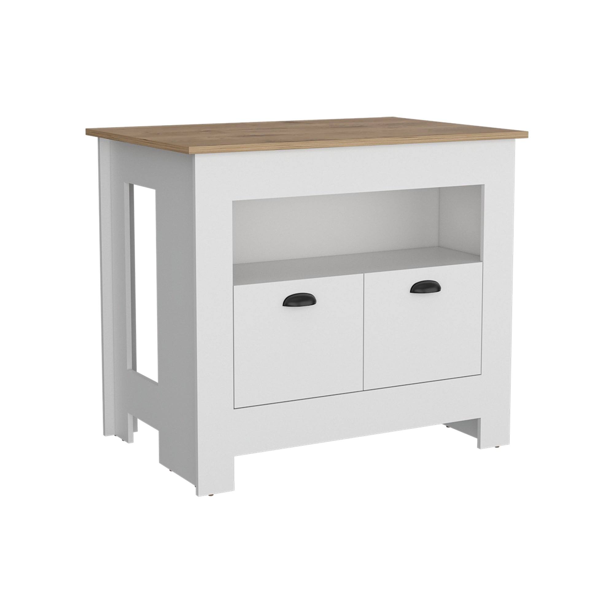 Fmfurniture - Isla De Cocina 2 Puertas Fm-005b Blanco