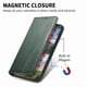thumbnail image 2 of Funda tipo cartera para Samsung Galaxy A52 5G de piel con cierre magnético, ranuras para tarjetas y correa para la muñeca Verde, 2 of 6