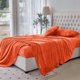 thumbnail image 5 of Juego de sábanas Elegant Comfort de franela de terciopelo Cal King Orange, 5 of 9