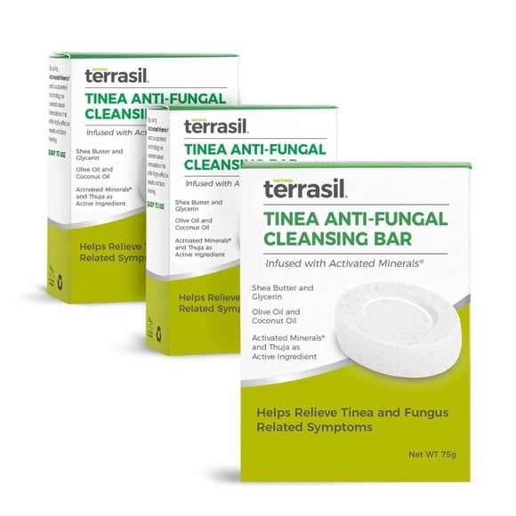Jabón antimicótico Terrasil Tinea Versicolor Relief, paquete de 3
