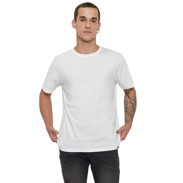 Polera Hombre Lisa Color Blanco R-Neck Corona