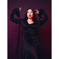Genérico - Vestido Disfraz Morticia Addams Halloween