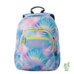 Mochila Escolar Para Niña Notebook 14"" Acuarela Azul Totto
