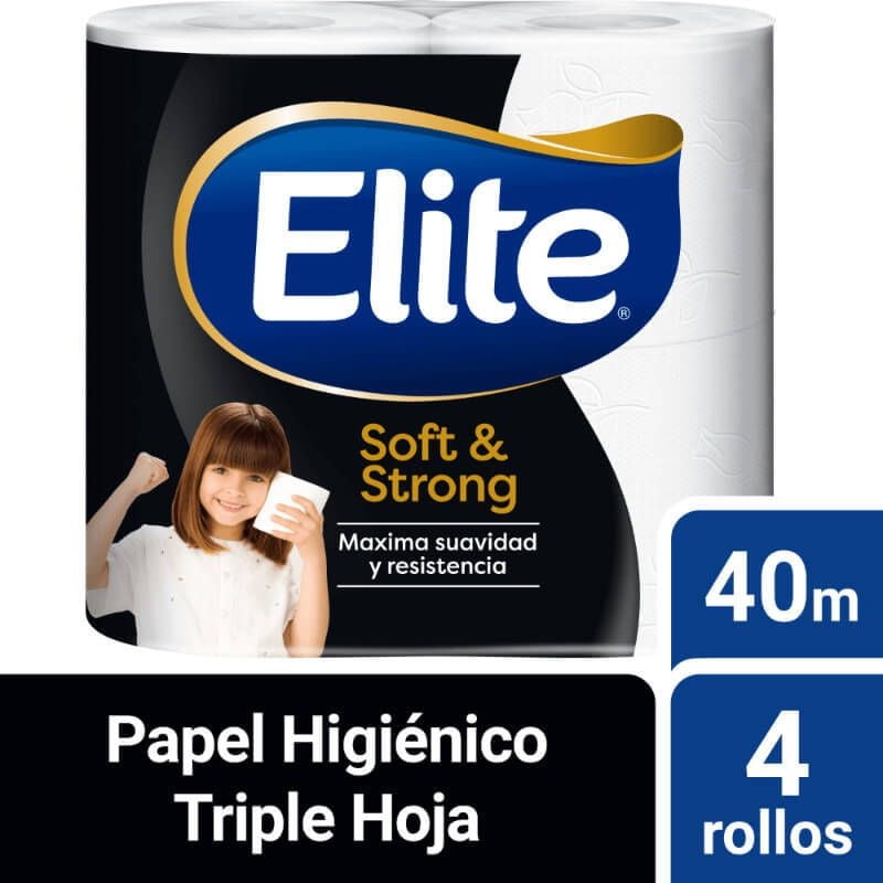 Elite - Papel Higiénico Soft & Strong Triple Hoja 40 M