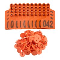 Ioensy - Etiquetas De Oído De Ganado De 100 Piezas Suministros Agrícolas Marcador De Aretes De Animales Para Ganado Naranja