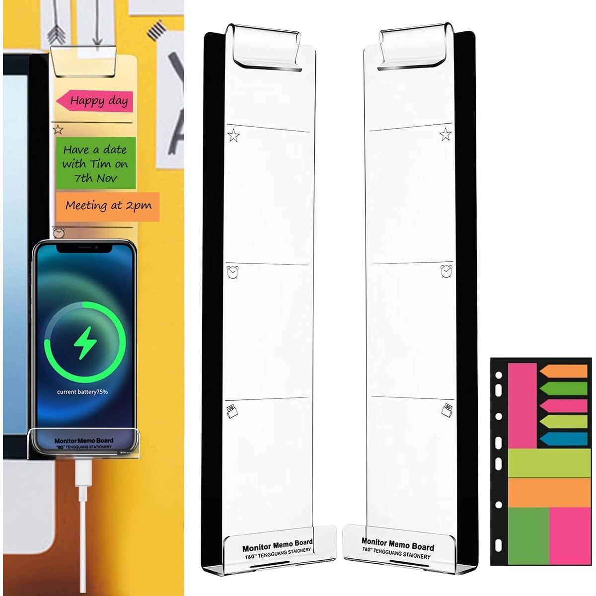 Memo Board Acralico Ospnieek Xs001 Set 2 Para Monitor