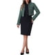 thumbnail image 2 of INSPIRE CHIC Chaqueta Corta de Tweed para Mujer con Cuello Mao, Doble Botonadura, Elegante Blazer de Cuadros para Oficina XS Verde, 2 of 6