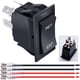 thumbnail image 1 of Interruptor basculante de polaridad inversa, control de motor de CC, DPDT, 4 pines (encendido)-apagado-encendido, 20 A, 12 V CC, con cables para remolque de quinta rueda, KCD2-7-223-4P-X, 1 of 5