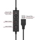 thumbnail image 5 of Auriculares TelPal monoaurales con cancelación de ruido con cable y adaptador USB, 5 of 7
