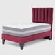 thumbnail image 2 of Cama Europea Valencia P + Respaldo Cadiz 1.5 PL Felpa Burdeo, 2 of 6