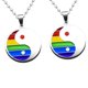 thumbnail image 3 of Collar colgante de yin yang de acero inoxidable 2 piezas para regalo de orgullo gay lésbico, 3 of 5